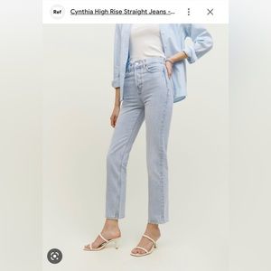 NWOT Reformation Cynthia High Rise Straight Jeans Size 28 Color Tahoe